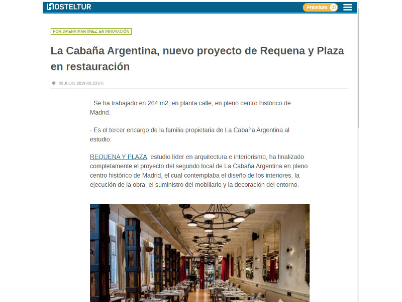 Ver articulo La Cabaña Argentina de Hosteltur en pdf